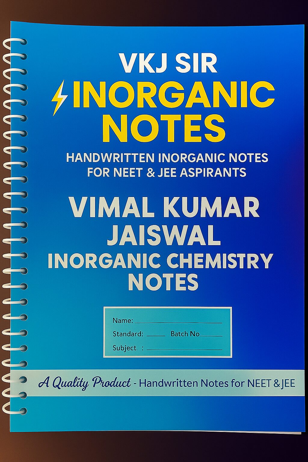 VKJ Sir Inorganic Chemistry Notes VKJ Sir Inorganic Chemistry Notes